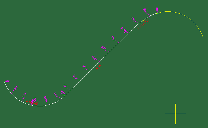 立交路线终点接线设计（直线、缓和曲线）接圆曲线